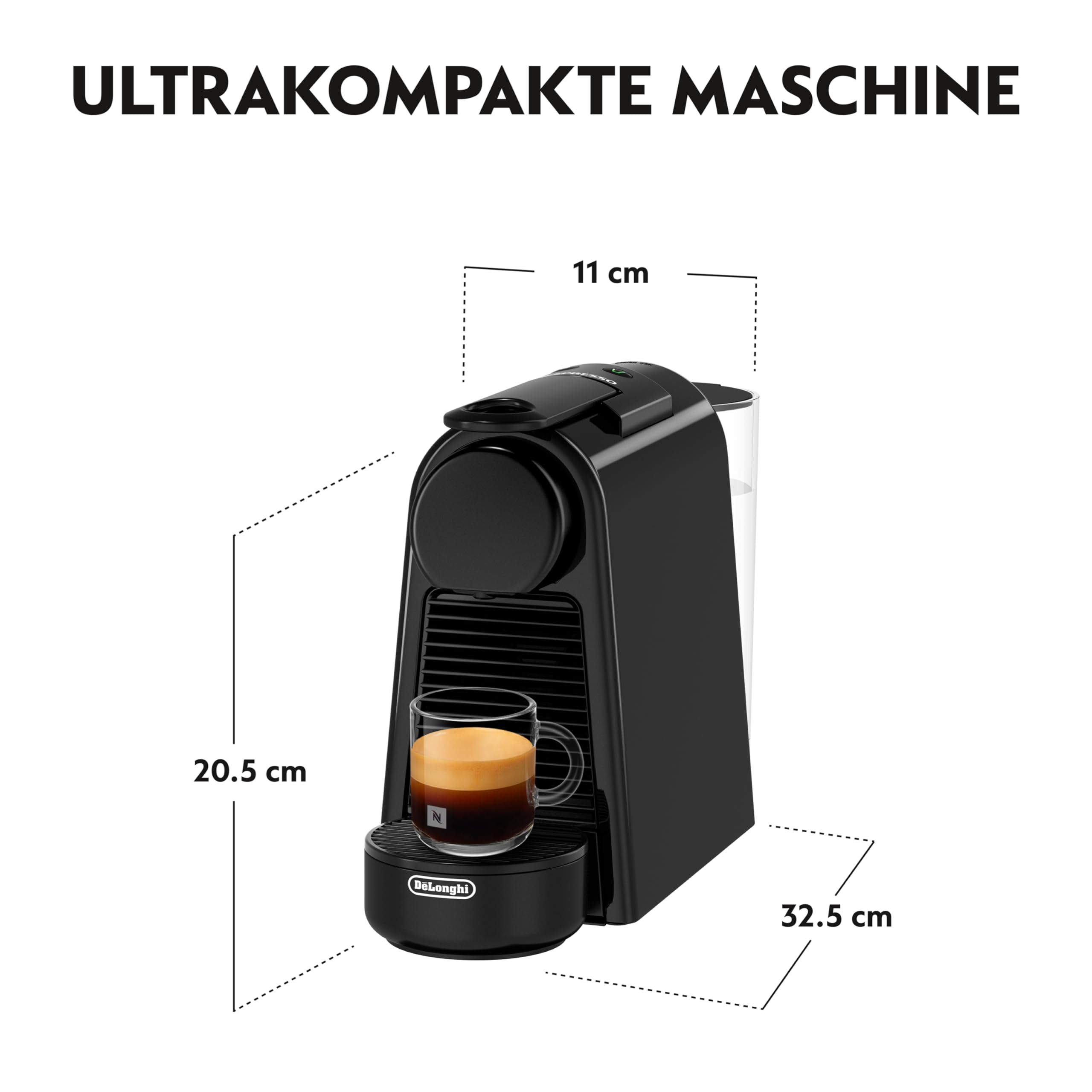 Essenza Mini EN85.B – Kapselmaschine, 19 Bar, Kompakt, Schwarz