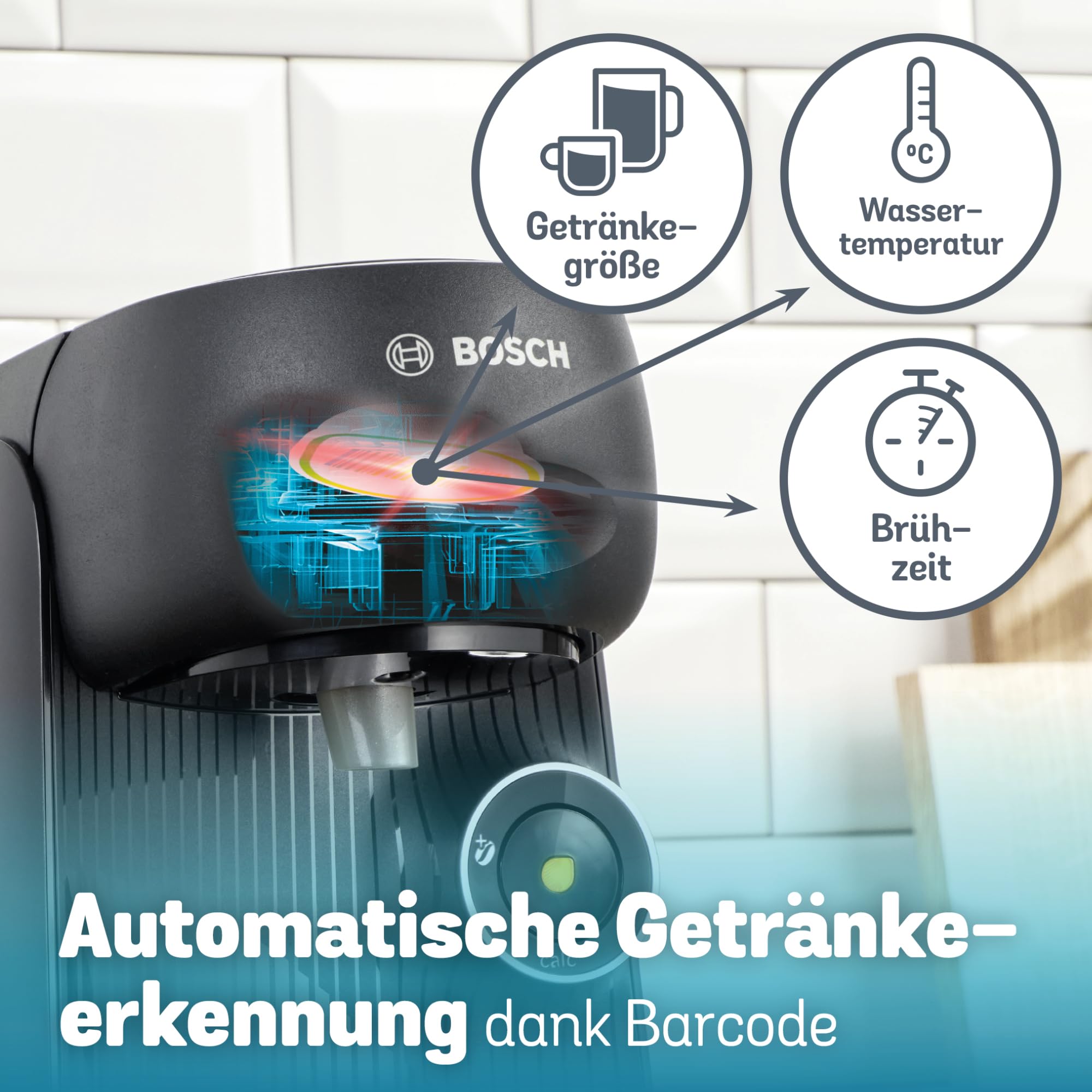 Tassimo Finesse TAS162E – Kapselmaschine mit IntensityBoost, über 70 Getränke, 1400W, Schwarz