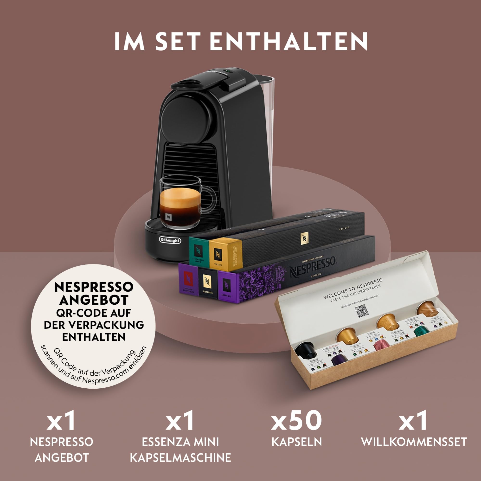 Essenza Mini EN85.B – Kapselmaschine, 19 Bar, Kompakt, Schwarz